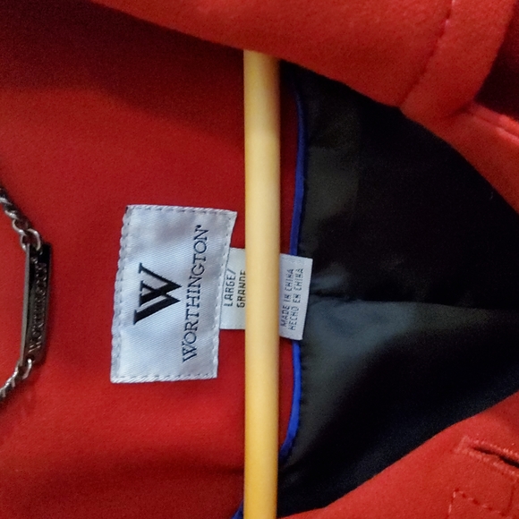 Worthington red pea coat size large - Picture 2 of 7